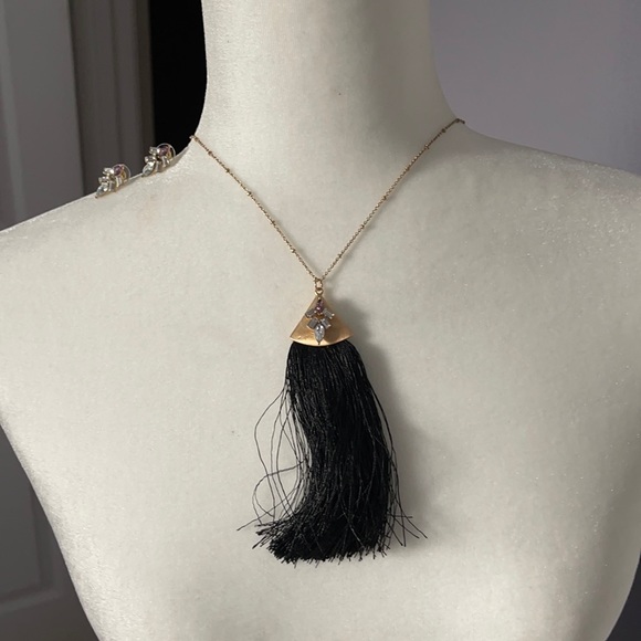 Gold with Black tassel & rhinestone set. - Picture 1 of 6